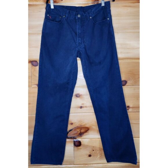Vintage Ralph Lauren Mens 32x30 Faded 650 Straight Leg Dungaree Pants Navy Blue - Picture 12 of 16